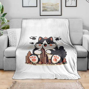 Funny Giant Cat Monster Invades City Throw Blanket Cat Lover Gift TS12 Print Your Wear