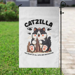 Cute Catzilla Garden Flag The Ruler Of All Cute And Destructive Funny TS12 Print Your Wear