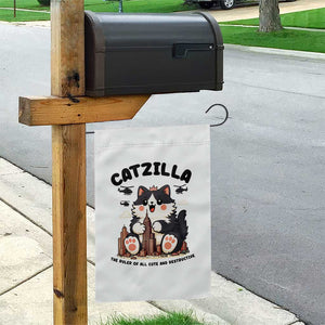 Cute Catzilla Garden Flag The Ruler Of All Cute And Destructive Funny TS12 Print Your Wear