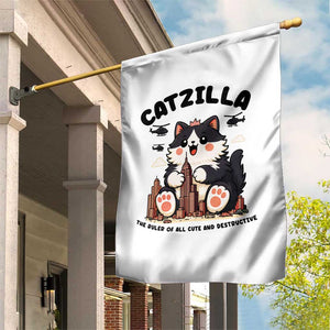 Cute Catzilla Garden Flag The Ruler Of All Cute And Destructive Funny TS12 Print Your Wear
