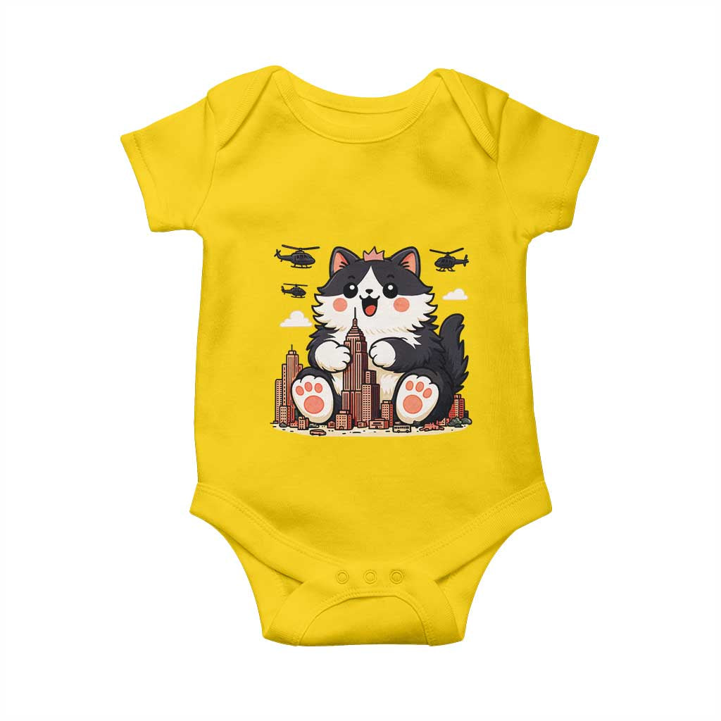 Funny Giant Cat Monster Invades City Baby Onesie Cat Lover Gift TS12 Daisy Print Your Wear