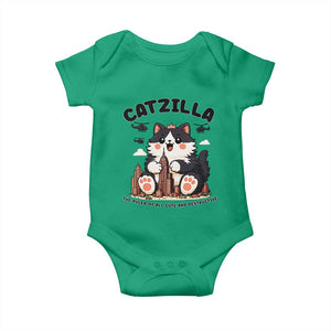 Cute Catzilla Baby Onesie The Ruler Of All Cute And Destructive Funny TS12 Irish Green Print Your Wear