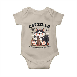 Cute Catzilla Baby Onesie The Ruler Of All Cute And Destructive Funny TS12 Sand Print Your Wear