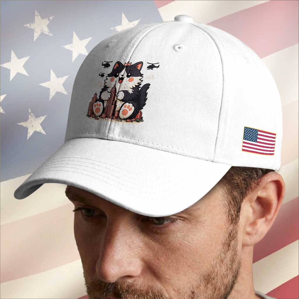 Funny Giant Cat Monster Invades City Baseball Cap Cat Lover Gift TS12 Print Your Wear