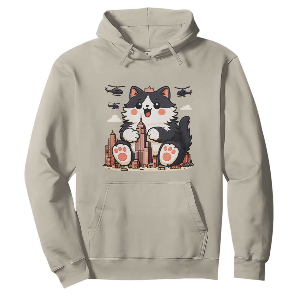 Funny Giant Cat Monster Invades City Hoodie Cat Lover Gift TS12 Sand Print Your Wear