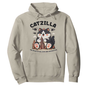 Cute Catzilla Hoodie The Ruler Of All Cute And Destructive Funny TS12 Sand Print Your Wear