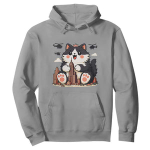 Funny Giant Cat Monster Invades City Hoodie Cat Lover Gift TS12 Sport Gray Print Your Wear