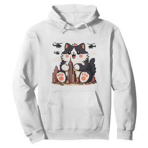 Funny Giant Cat Monster Invades City Hoodie Cat Lover Gift TS12 White Print Your Wear