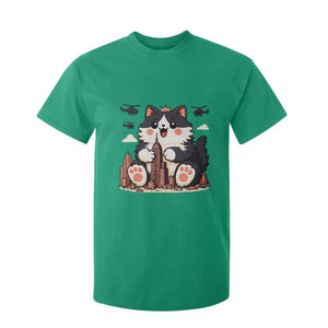 Funny Giant Cat Monster Invades City T Shirt For Kid Cat Lover Gift TS12 Irish Green Print Your Wear