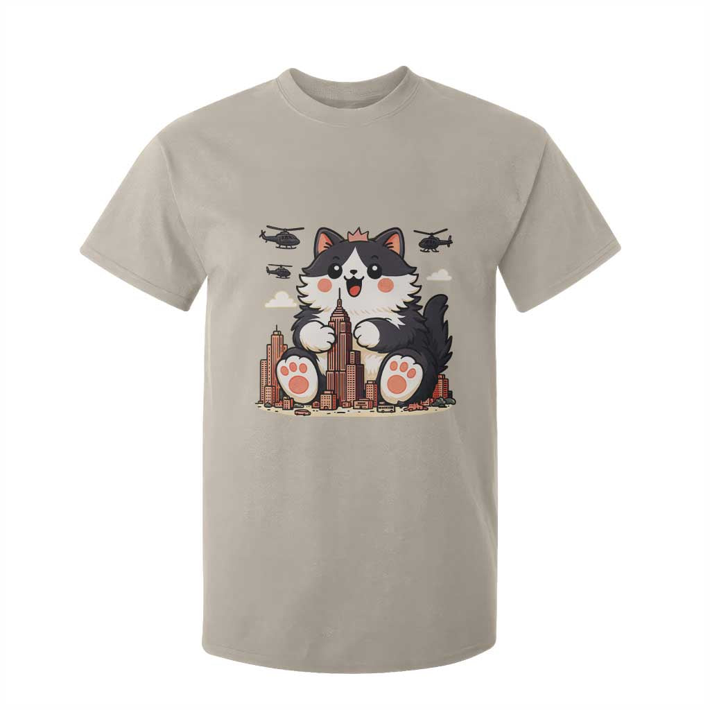 Funny Giant Cat Monster Invades City T Shirt For Kid Cat Lover Gift TS12 Sand Print Your Wear
