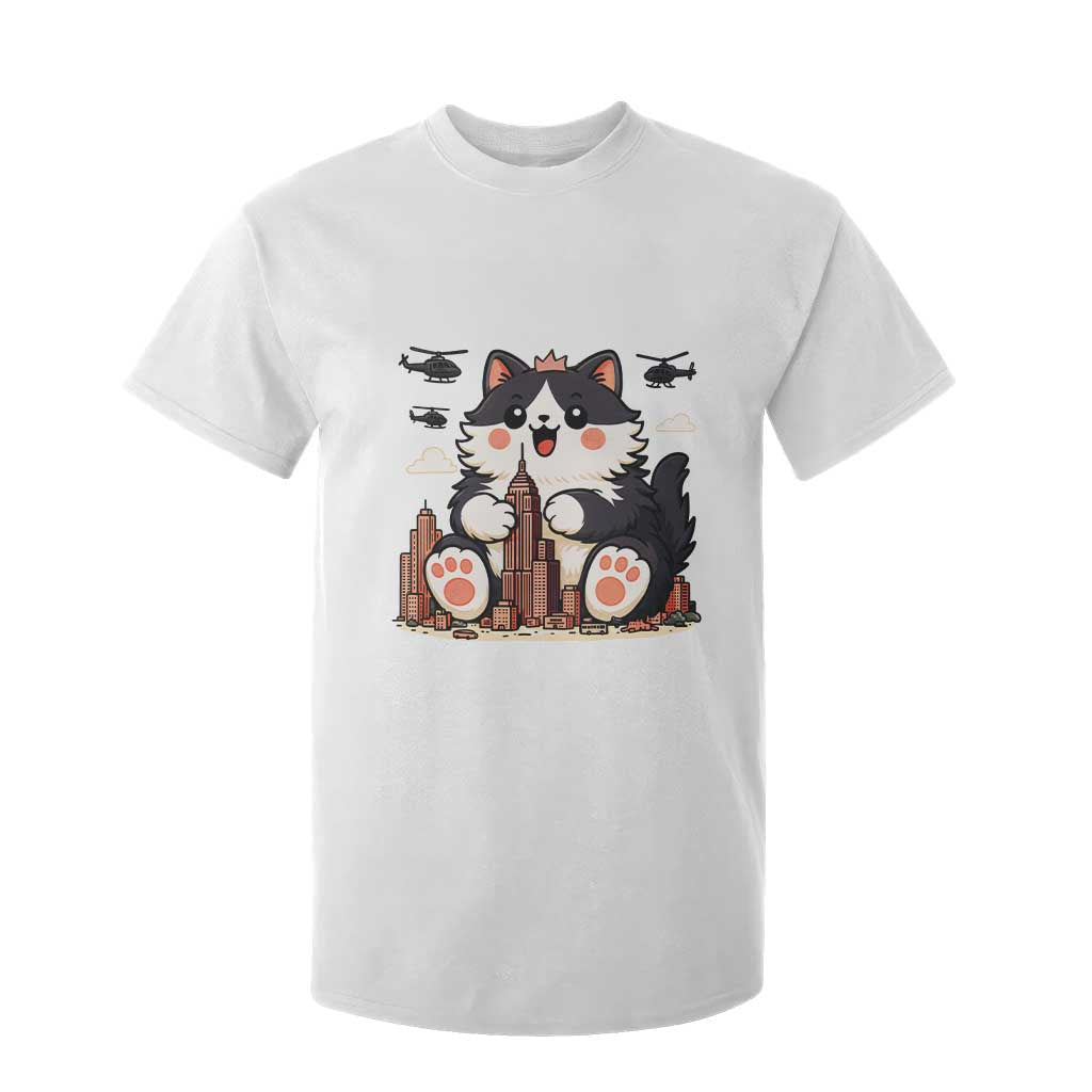 Funny Giant Cat Monster Invades City T Shirt For Kid Cat Lover Gift TS12 White Print Your Wear