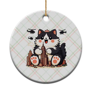 Funny Giant Cat Monster Invades City Ceramic Ornament Cat Lover Gift TS12 1pc Christmas Plaid Print Your Wear