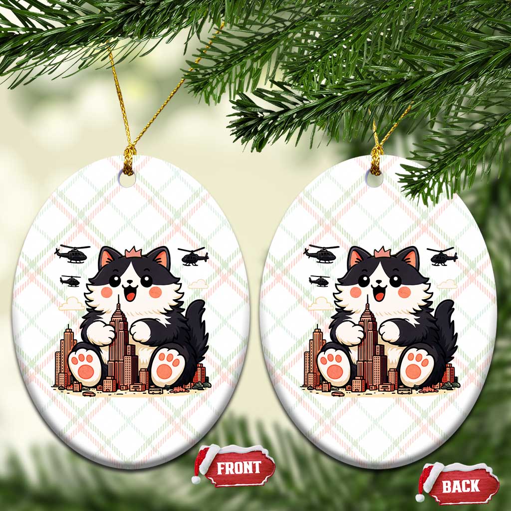 Funny Giant Cat Monster Invades City Ceramic Ornament Cat Lover Gift TS12 Print Your Wear