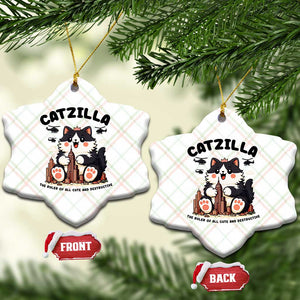 Cute Catzilla Ceramic Ornament The Ruler Of All Cute And Destructive Funny TS12 Print Your Wear