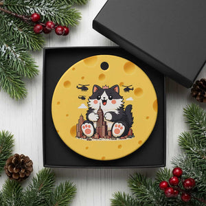 Funny Giant Cat Monster Invades City Ceramic Ornament Cat Lover Gift TS12 1pc Yellow Cheese Print Your Wear