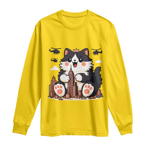 Funny Giant Cat Monster Invades City Long Sleeve Shirt Cat Lover Gift TS12 Daisy Print Your Wear