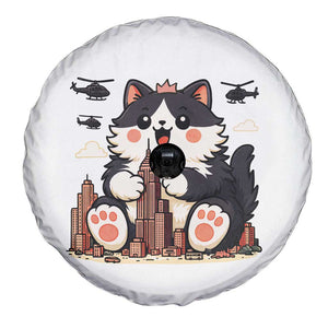 Funny Giant Cat Monster Invades City Spare Tire Cover Cat Lover Gift TS12 Print Your Wear