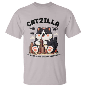 Cute Catzilla T Shirt The Ruler Of All Cute And Destructive Funny TS12 Ice Gray Print Your Wear