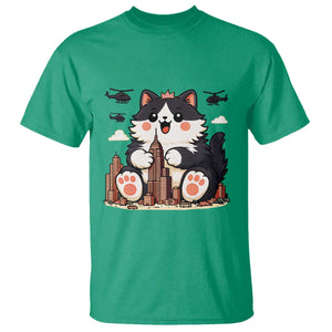Funny Giant Cat Monster Invades City T Shirt Cat Lover Gift TS12 Irish Green Print Your Wear