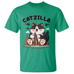 Cute Catzilla T Shirt The Ruler Of All Cute And Destructive Funny TS12 Irish Green Print Your Wear