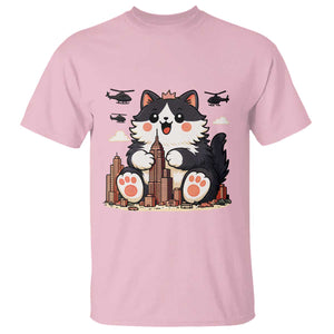 Funny Giant Cat Monster Invades City T Shirt Cat Lover Gift TS12 Light Pink Print Your Wear