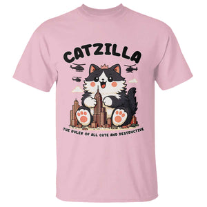 Cute Catzilla T Shirt The Ruler Of All Cute And Destructive Funny TS12 Light Pink Print Your Wear