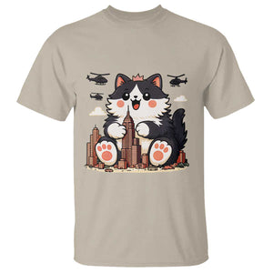 Funny Giant Cat Monster Invades City T Shirt Cat Lover Gift TS12 Sand Print Your Wear