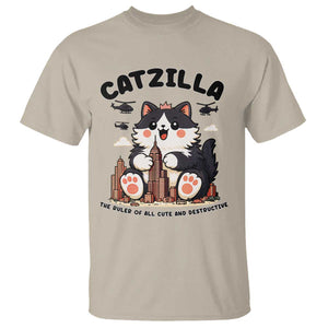 Cute Catzilla T Shirt The Ruler Of All Cute And Destructive Funny TS12 Sand Print Your Wear