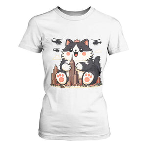 Funny Giant Cat Monster Invades City T Shirt For Women Cat Lover Gift TS12 White Print Your Wear