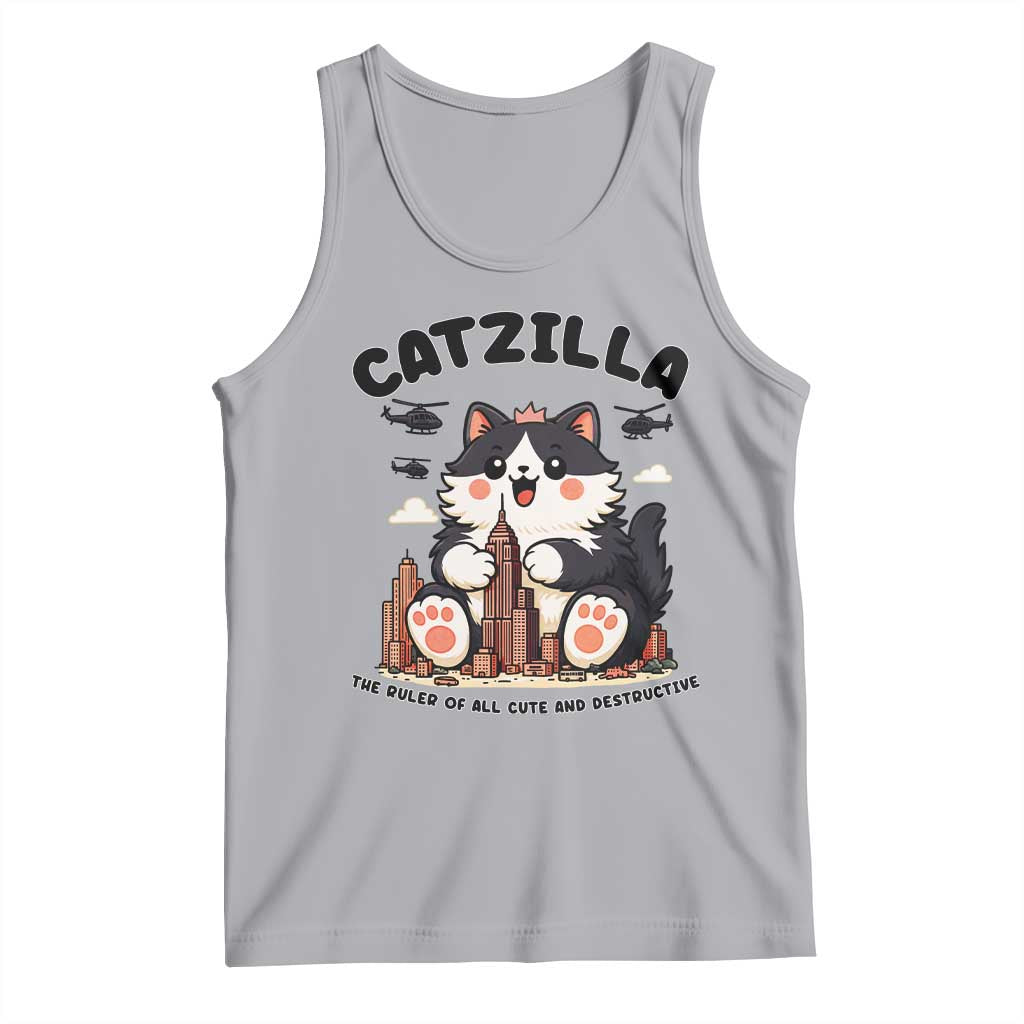 Cute Catzilla Tank Top The Ruler Of All Cute And Destructive Funny TS12 Athletic Heather Print Your Wear