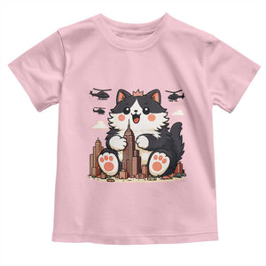 Funny Giant Cat Monster Invades City Toddler T Shirt Cat Lover Gift TS12 Light Pink Print Your Wear