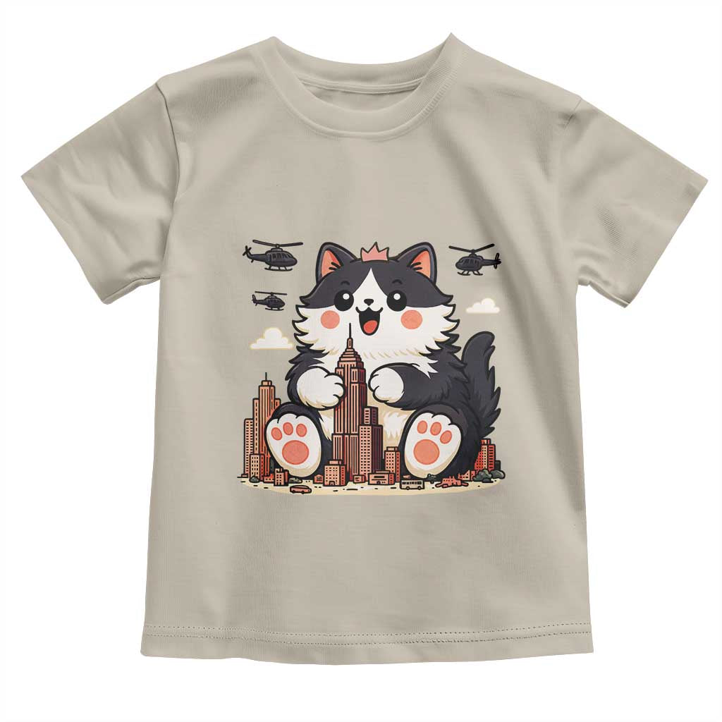 Funny Giant Cat Monster Invades City Toddler T Shirt Cat Lover Gift TS12 Sand Print Your Wear