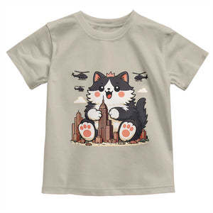 Funny Giant Cat Monster Invades City Toddler T Shirt Cat Lover Gift TS12 Sand Print Your Wear