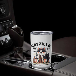 Cute Catzilla Tumbler Cup The Ruler Of All Cute And Destructive Funny TS12 Print Your Wear
