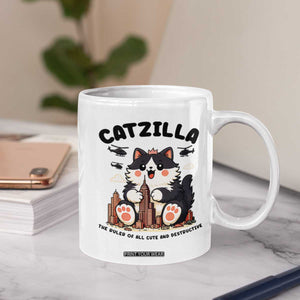 Cute Catzilla Coffee Mug The Ruler Of All Cute And Destructive Funny TS12 Print Your Wear