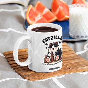 Cute Catzilla Coffee Mug The Ruler Of All Cute And Destructive Funny TS12 Print Your Wear