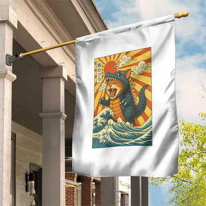 Catzilla Garden Flag Kawaii Cat Monster Japanese Sun Wave Art TS12 Print Your Wear