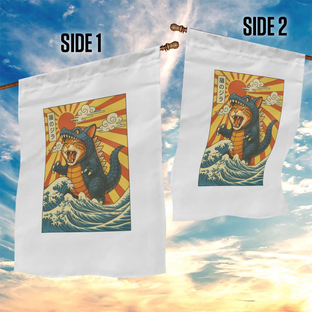 Kawaii Cat Monster Japanese Sun Wave Art Garden Flag TS12 Print Your Wear