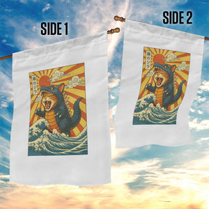 Catzilla Garden Flag Kawaii Cat Monster Japanese Sun Wave Art TS12 Print Your Wear