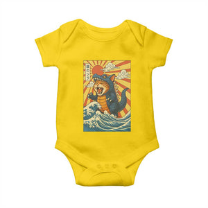 Catzilla Baby Onesie Kawaii Cat Monster Japanese Sun Wave Art TS12 Daisy Print Your Wear