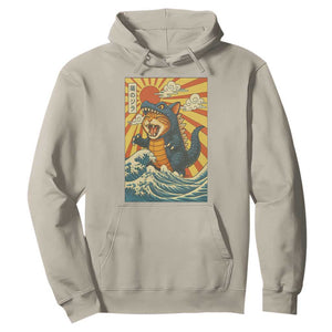 Catzilla Hoodie Kawaii Cat Monster Japanese Sun Wave Art TS12 Sand Print Your Wear