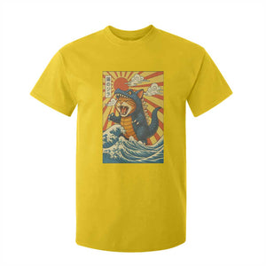 Catzilla T Shirt For Kid Kawaii Cat Monster Japanese Sun Wave Art TS12 Daisy Print Your Wear