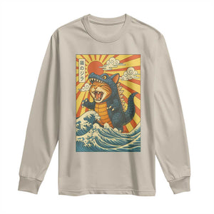 Kawaii Cat Monster Japanese Sun Wave Art Long Sleeve Shirt TS12 Sand Print Your Wear