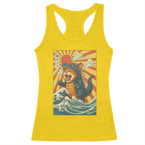 Catzilla Racerback Tank Top Kawaii Cat Monster Japanese Sun Wave Art TS12 Daisy Print Your Wear