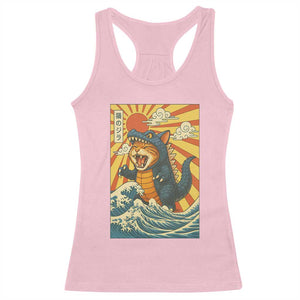 Catzilla Racerback Tank Top Kawaii Cat Monster Japanese Sun Wave Art TS12 Light Pink Print Your Wear