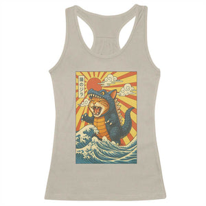Catzilla Racerback Tank Top Kawaii Cat Monster Japanese Sun Wave Art TS12 Sand Print Your Wear