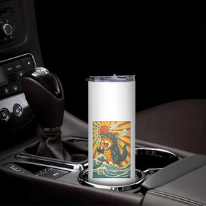 Catzilla Skinny Tumbler Kawaii Cat Monster Japanese Sun Wave Art TS12 Print Your Wear
