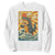 Catzilla Sweatshirt Kawaii Cat Monster Japanese Sun Wave Art TS12 White Print Your Wear