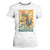 Catzilla T Shirt For Women Kawaii Cat Monster Japanese Sun Wave Art TS12 White Print Your Wear