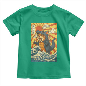 Catzilla Toddler T Shirt Kawaii Cat Monster Japanese Sun Wave Art TS12 Irish Green Print Your Wear